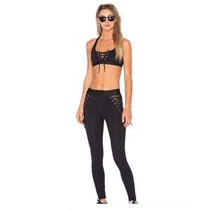 REVOLVE‎ Blue Life Fit - Tied Up Garter Leggings in Jet Black - size XS